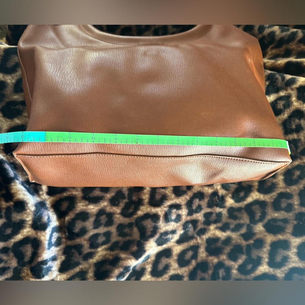 Vintage Vegan Mondani Faux Leather Shoulder Bag Brown Double Handle - Picture 10 of 11